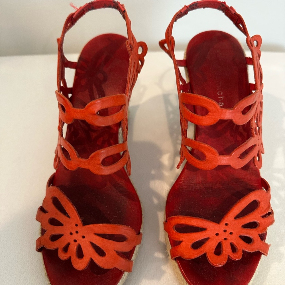 Eric Michael Orange Butterfly Sandals